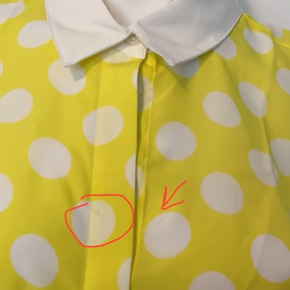 Yellow & White Polka Dot Blouse - Picture 3 of 3